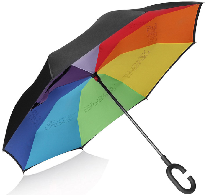 Reverse umbrella with rainbow design IU07